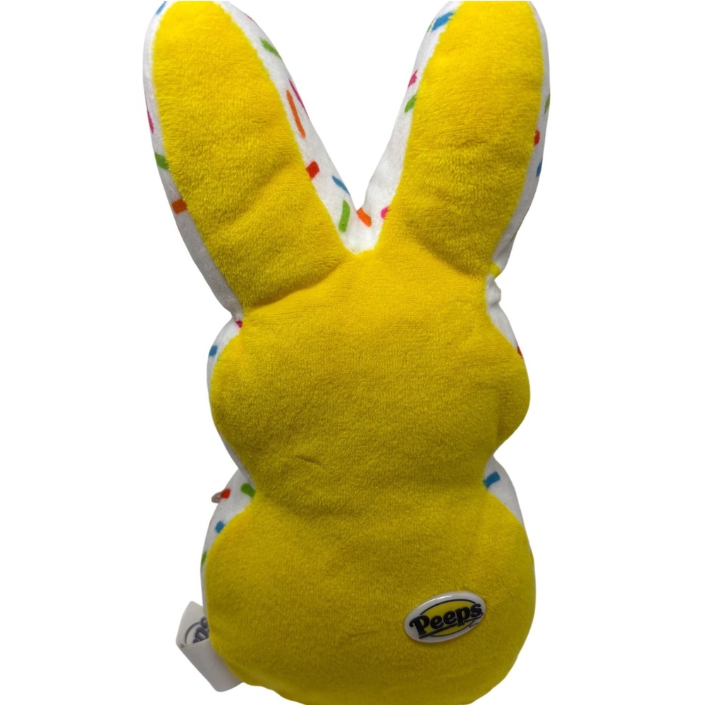 Peeps Plush Bunny Yellow Sprinkle Pattern 8 Inch Easter Stuffed Animal New Tag - Picture 5 of 7